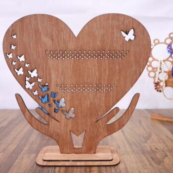 Intra απο ξύλο plywood 3mm-4mm πάχος - Βάση Σκουλαρίκια με Σταντ κοσμήματος Heart Standing 3mm Δίασταση 3x3 cm Intraeaxys-yon02vp7 - Image 6