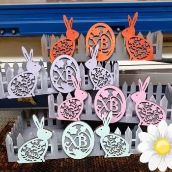 Intra απο ξύλο plywood 3mm-4mm πάχος - Diy Picket Fence Πασχαλινό Καλάθι Εύκολο Πασχαλινό Καλάθι Δώρων Δίασταση 30x30 cm Intraeaxys-51rrzw31 - Image 1