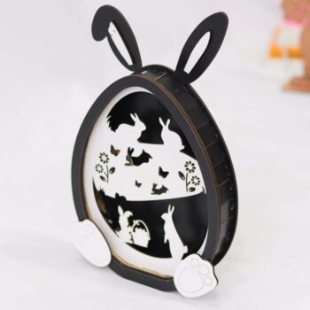 Intra απο ξύλο plywood 3mm-4mm πάχος - Φωτιστικό Πασχαλινό Λαγουδάκι με στρώση 3mm Δίασταση 30x30 cm Intraeaxys-078y295o - Image 9