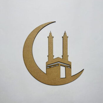 Intra απο ξύλο plywood 3mm-4mm πάχος - Ιερή Κάαμπα με το Τζαμί και την Ημισέληνο Δίασταση 30x30 cm Intraeaxys-67wl6q21 - Image 1