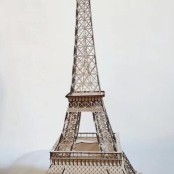 Intra απο ξύλο plywood 3mm-4mm πάχος - Τρισδιάστατο μοντέλο του Πύργου του Άιφελ Δίασταση 30x30 cm Intraeaxys-joerer67 - Image 3