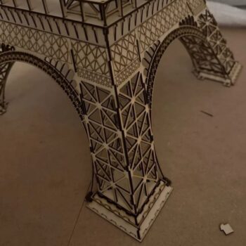 Intra απο ξύλο plywood 3mm-4mm πάχος - Τρισδιάστατο μοντέλο του Πύργου του Άιφελ Δίασταση 30x30 cm Intraeaxys-joerer67 - Image 4