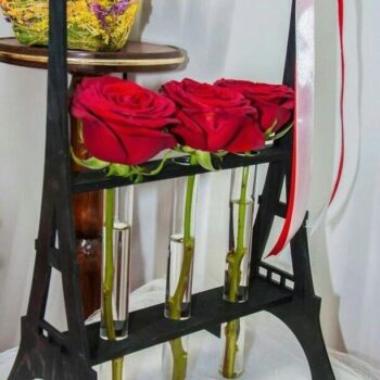 Intra απο ξύλο plywood 3mm-4mm πάχος - Βάζο λουλουδιών φιάλης πύργου του Άιφελ Δίασταση 30x30 cm Intraeaxys-eoxlzjvo - Image 1