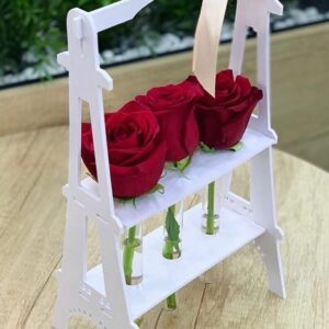 Intra απο ξύλο plywood 3mm-4mm πάχος - Eiffel Tower Planter Flower Stand Κομψή ξύλινη βάση φιάλης Δίασταση 30x30 cm Intraeaxys-ro6ywlq7