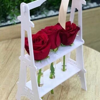 Intra απο ξύλο plywood 3mm-4mm πάχος - Eiffel Tower Planter Flower Stand Κομψή ξύλινη βάση φιάλης Δίασταση 30x30 cm Intraeaxys-ro6ywlq7 - Image 1