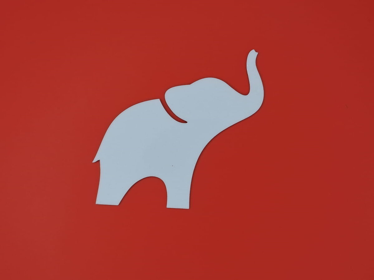 Intra απο ξύλο plywood 3mm-4mm πάχος - Σχήμα ελέφαντα Ημιτελές ξύλινο σχέδιο ζώων Δίασταση 30x30 cm Intraeaxys-eo4qrn97