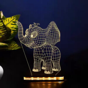 Intra απο ξύλο plywood 3mm-4mm πάχος - Baby Elephant 3D φωτιστικό Δίασταση 30x30 cm Intraeaxys-zo9yg2y7