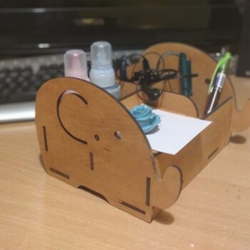 Intra απο ξύλο plywood 3mm-4mm πάχος - Οργανωτής γραφείου σχήματος ελέφαντα Δίασταση 30x30 cm Intraeaxys-ro6ym6n7 - Image 1