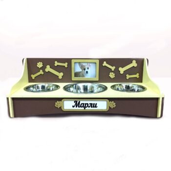 Intra απο ξύλο plywood 3mm-4mm πάχος - Ανυψωμένη βάση για μπολ για κατοικίδια Δίασταση 30x30 cm Intraeaxys-91jdnel1 - Image 1