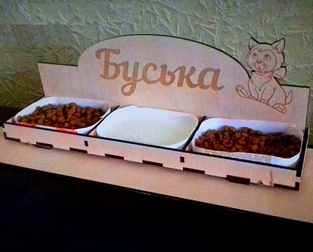 Intra απο ξύλο plywood 3mm-4mm πάχος - Προσαρμοσμένη θήκη για μπολ γάτα Δίασταση 30x30 cm Intraeaxys-eoxln3vo