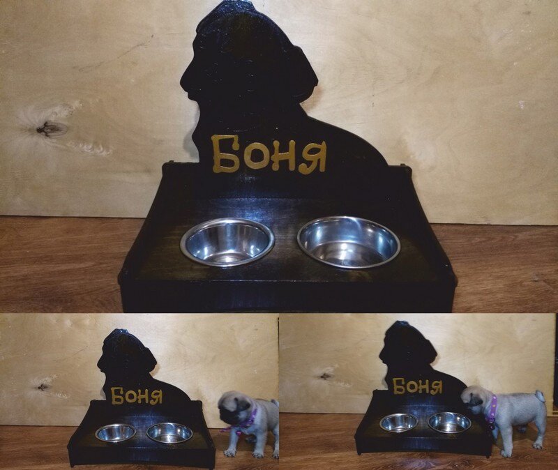 Intra απο ξύλο plywood 3mm-4mm πάχος - Εξατομικευμένη βάση για μπολ για σκύλους Δίασταση 30x30 cm Intraeaxys-eo4qw887