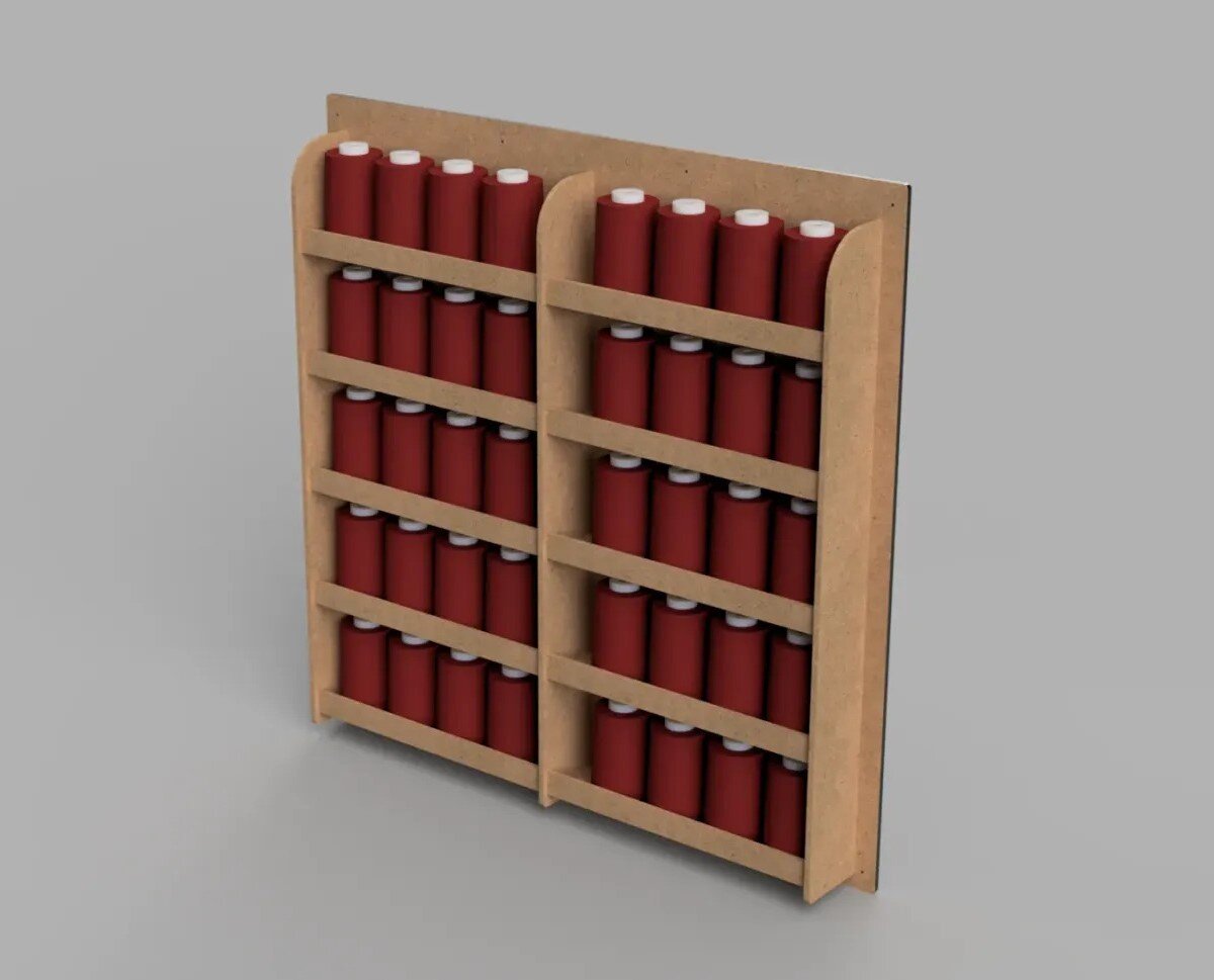 Intra απο ξύλο plywood 3mm-4mm πάχος - Σχάρα αποθήκευσης καρουλιού νήματος Δίασταση 30x30 cm Intraeaxys-eo20eyl7