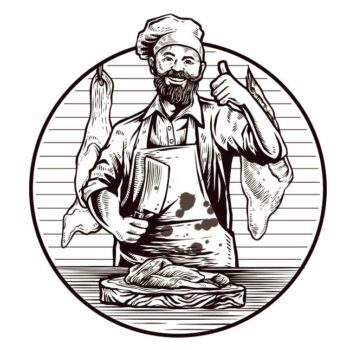 Intra απο ξύλο plywood 3mm-4mm πάχος - Χαράξτε την αφίσα του χασάπη Δίασταση 30x30 cm Intraeaxys-6o3yq0j7 - Image 1