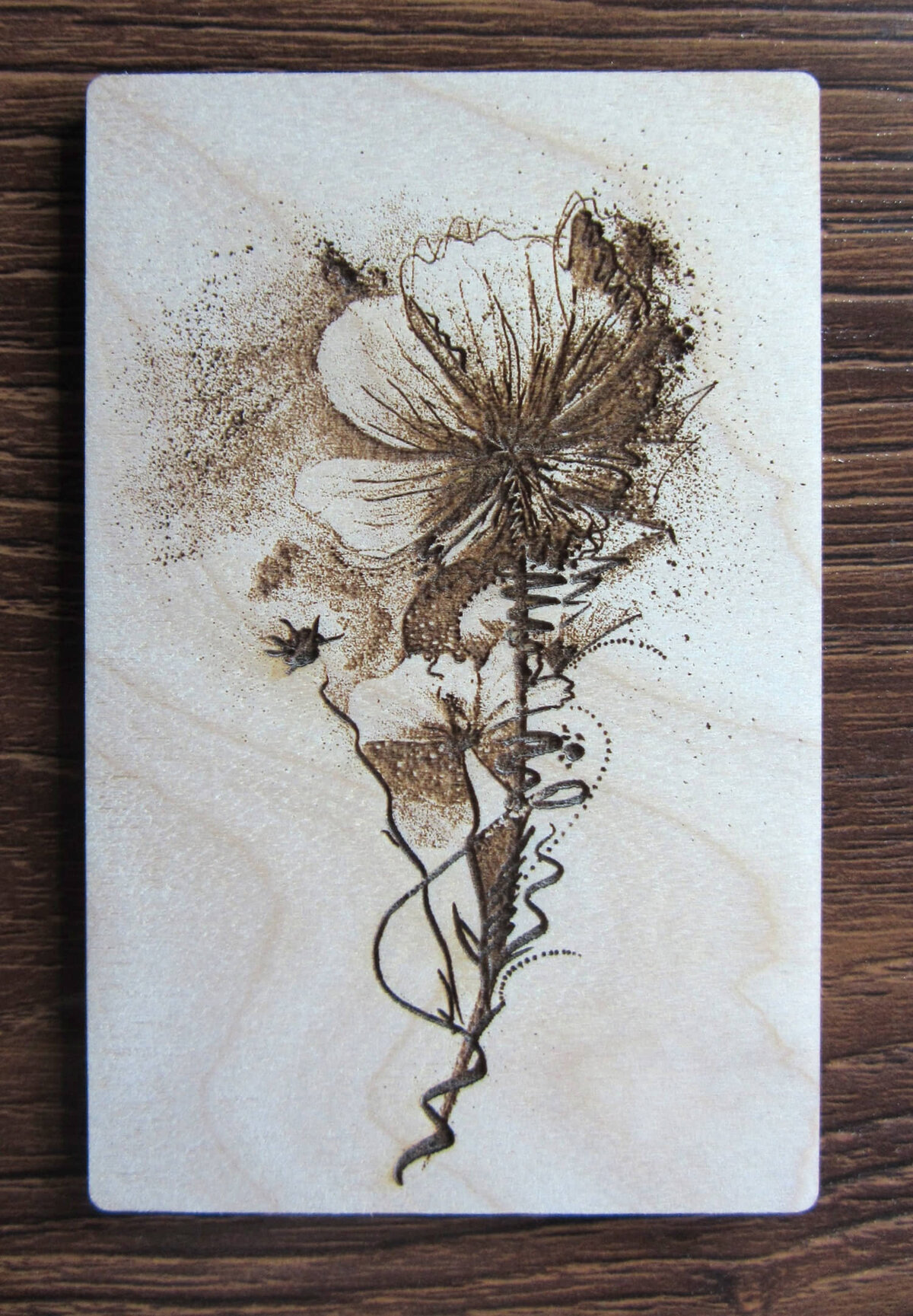 Intra απο ξύλο plywood 3mm-4mm πάχος - Διακόσμηση χαρακτικής με λέιζερ αντίκες λουλουδιών Δίασταση 30x30 cm Intraeaxys-6o3yp6p7