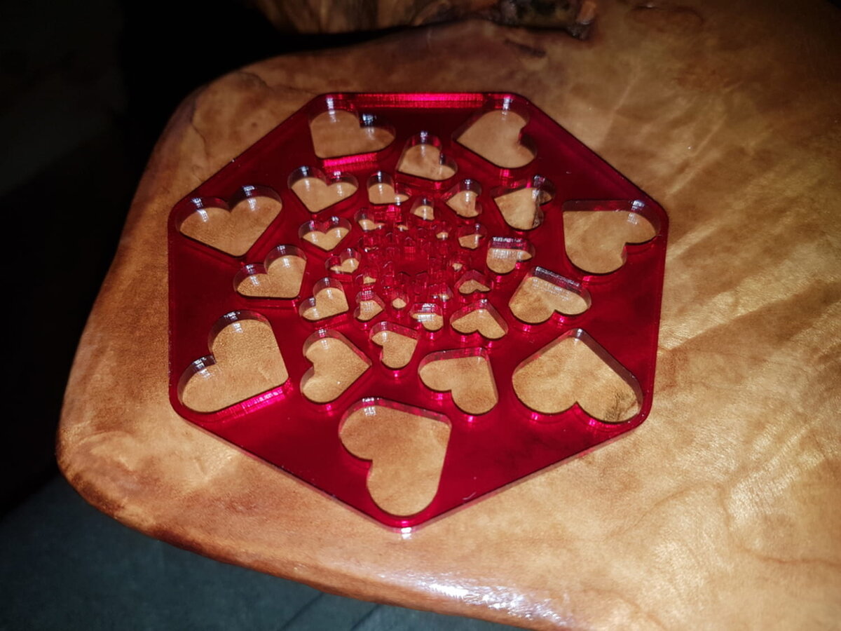 Intra απο ξύλο plywood 3mm-4mm πάχος - Σουβέρ Mandala Heart Δίασταση 30x30 cm Intraeaxys-eo0qdgw1