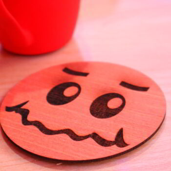 Intra απο ξύλο plywood 3mm-4mm πάχος - Σουβέρ Smiley Face Δίασταση 30x30 cm Intraeaxys-ro6yrrq7 - Image 5