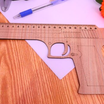 Intra απο ξύλο plywood 3mm-4mm πάχος - Χάρακας σχήματος όπλου Δίασταση 30x30 cm Intraeaxys-voq2qdqo - Image 5