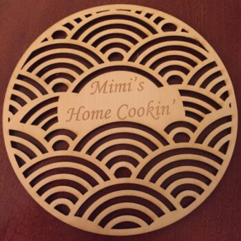 Intra απο ξύλο plywood 3mm-4mm πάχος - Trivet Seigaiha με περιοχή χάραξης Δίασταση 30x30 cm Intraeaxys-91jkp48o - Image 1