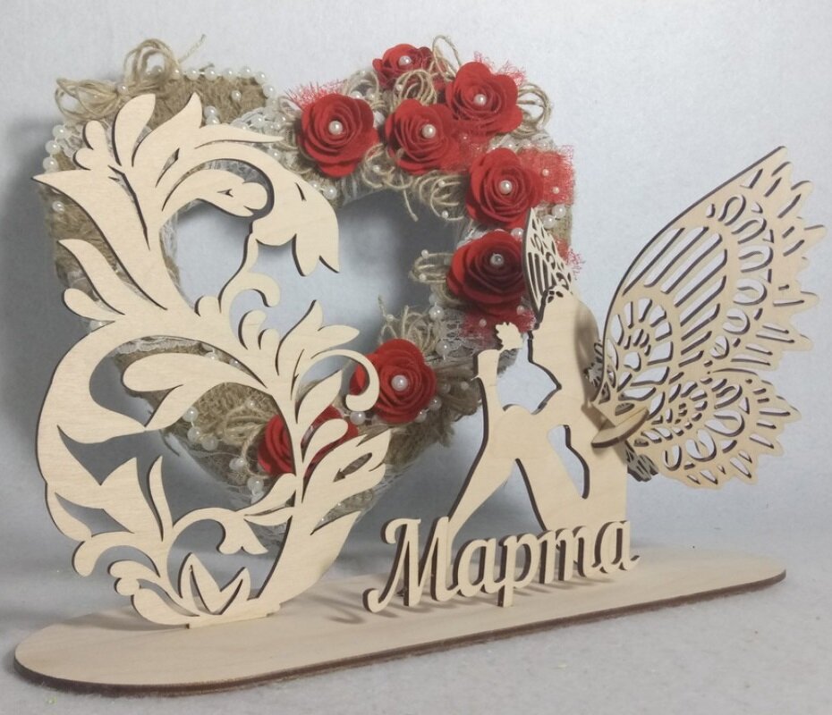 Intra απο ξύλο plywood 3mm-4mm πάχος - Διακόσμηση για την Ημέρα της Γυναίκας 8 Μαρτίου Δίασταση 30x30 cm Intraeaxys-r7vmwll7