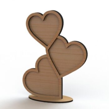 Intra απο ξύλο plywood 3mm-4mm πάχος - Ξύλινες κορνίζες καρδιών Δίασταση 30x30 cm Intraeaxys-91jd5pp1 - Image 1