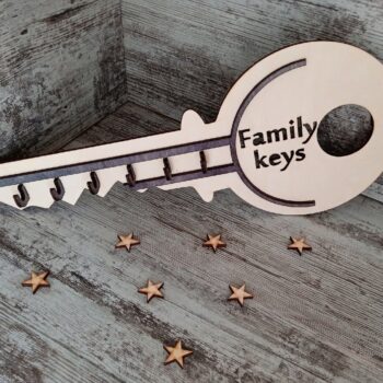 Intra απο ξύλο plywood 3mm-4mm πάχος - Γάντζος κλειδιού σε σχήμα κλειδιού Δίασταση 30x30 cm Intraeaxys-075yx3po - Image 1