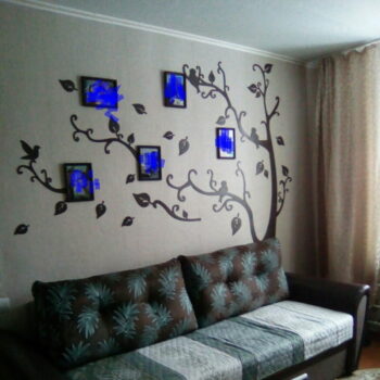 Intra απο ξύλο plywood 3mm-4mm πάχος - Οικογενειακό δέντρο Κορνίζες για φωτογραφίες τοίχου Δίασταση 30x30 cm Intraeaxys-d1lvz86o - Image 1