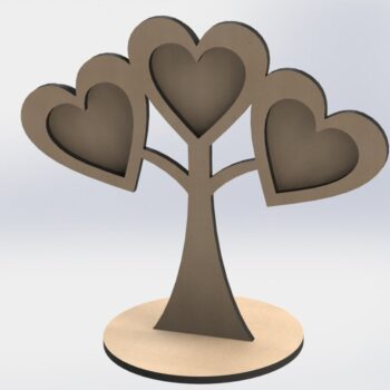 Intra απο ξύλο plywood 3mm-4mm πάχος - Ξύλινες κορνίζες σε σχήμα καρδιάς σε δέντρο Δίασταση 30x30 cm Intraeaxys-yon0dpp7 - Image 1