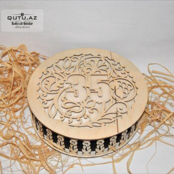 Intra απο ξύλο plywood 3mm-4mm πάχος - Διακοσμητικό στρογγυλό κουτί κοσμημάτων Δίασταση 30x30 cm Intraeaxys-m1d6r0l7 - Image 3