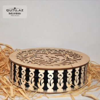 Intra απο ξύλο plywood 3mm-4mm πάχος - Διακοσμητικό στρογγυλό κουτί κοσμημάτων Δίασταση 30x30 cm Intraeaxys-m1d6r0l7 - Image 4