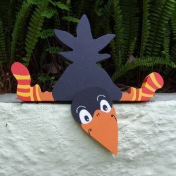 Intra απο ξύλο plywood 3mm-4mm πάχος - Curious Crow Fence Peekers Yard Decor Garden Δίασταση 30x30 cm Intraeaxys-qommq6ko - Image 1