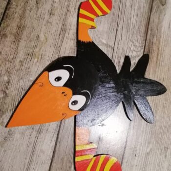 Intra απο ξύλο plywood 3mm-4mm πάχος - Curious Crow Fence Peekers Yard Decor Garden Δίασταση 30x30 cm Intraeaxys-qommq6ko - Image 3