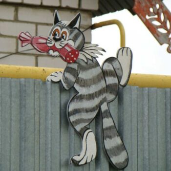 Intra απο ξύλο plywood 3mm-4mm πάχος - Μοτίβο ξύλου Peeker Fence γάτας Δίασταση 30x30 cm Intraeaxys-91jdyd81 - Image 1