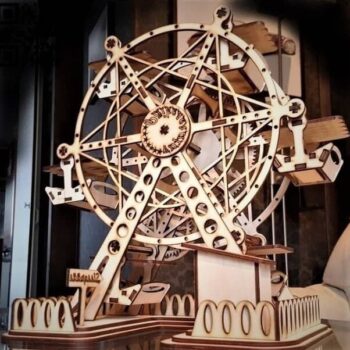 Intra απο ξύλο plywood 3mm-4mm πάχος - Τρισδιάστατο παζλ Τροχός λούνα παρκ Δίασταση 30x30 cm Intraeaxys-r1z25gm1 - Image 1