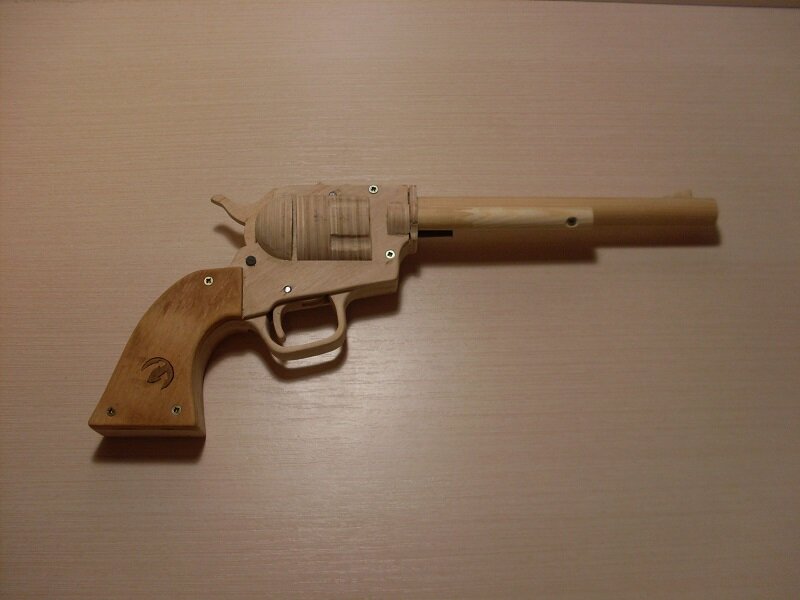 Intra απο ξύλο plywood 3mm-4mm πάχος - Αρχείο PDF Single Action Army Rubber Band Gun Δίασταση 30x30 cm Intraeaxys-078mw5o5