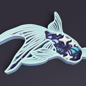 Intra απο ξύλο plywood 3mm-4mm πάχος - Goldfish Layered Art Δίασταση 30x30 cm Intraeaxys-qommlr5o - Image 3