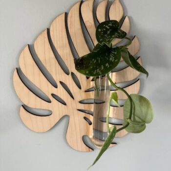 Intra απο ξύλο plywood 3mm-4mm πάχος - Σταθμός πολλαπλασιασμού φυτών, Δώρο για τον λάτρη των φυτών, Επιτοίχιο βάζο για μοσχεύματα φυτών, υδροπονικό βάζο Δίασταση 30x30 cm Intraeaxys-eo24yw31 - Image 3