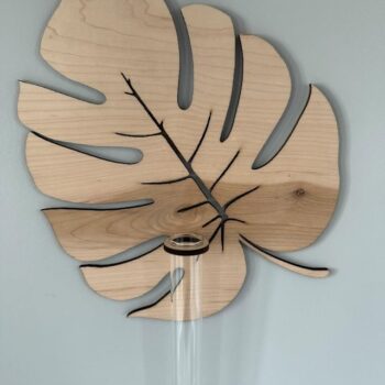 Intra απο ξύλο plywood 3mm-4mm πάχος - Bohemian Leaf Shaped Wall Planter Ξύλινη επιτοίχια σχάρα φυτών για πολλαπλασιασμό Δίασταση 30x30 cm Intraeaxys-6o3n8wp1 - Image 3