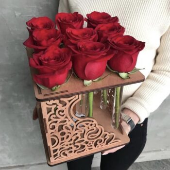 Intra απο ξύλο plywood 3mm-4mm πάχος - Διακοσμητικό σταντ λουλουδιών Flask Δίασταση 30x30 cm Intraeaxys-91jd9yl1 - Image 1