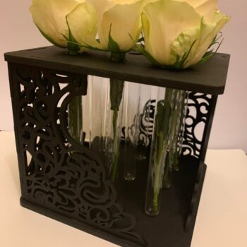 Intra απο ξύλο plywood 3mm-4mm πάχος - Επιτραπέζιο γυάλινο βάζο με βολβό Δίασταση 30x30 cm Intraeaxys-r7vm2927 - Image 1