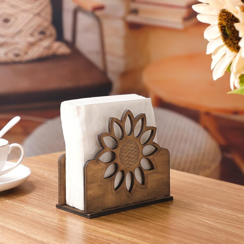 Intra απο ξύλο plywood 3mm-4mm πάχος - Sunflower Papkin Holder Farmhouse Pinkin Dispenser Δίασταση 40x50 cm Intraeaxys-075kdm37