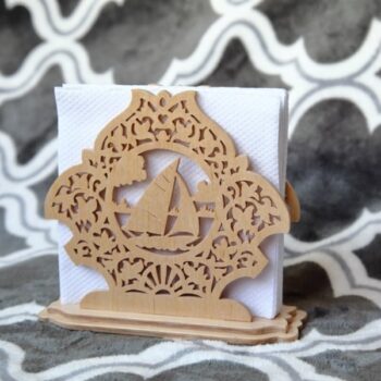 Intra απο ξύλο plywood 3mm-4mm πάχος - Ξύλινη θήκη χαρτοπετσέτας με μοτίβο ιστιοφόρου Δίασταση 30x30 cm Intraeaxys-d1lmvp6o - Image 1