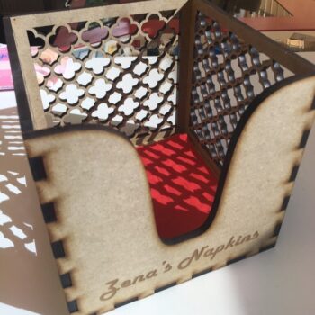 Intra απο ξύλο plywood 3mm-4mm πάχος - Διακοσμητική θήκη για τραπεζοπετσέτες Δίασταση 30x30 cm Intraeaxys-078y0jqo - Image 1