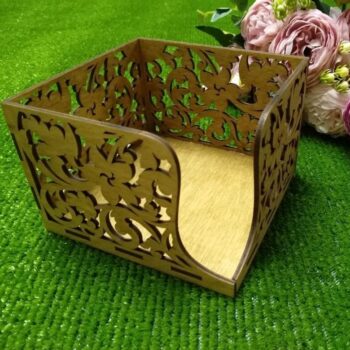 Intra απο ξύλο plywood 3mm-4mm πάχος - Διακοσμητική επίπεδη θήκη χαρτοπετσέτας Δίασταση 30x30 cm Intraeaxys-6o3yrnr7 - Image 1