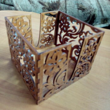 Intra απο ξύλο plywood 3mm-4mm πάχος - Διακοσμητικό χαρτομάντηλο θήκης τραπεζιού Δίασταση 30x30 cm Intraeaxys-eo202067 - Image 3