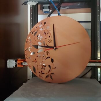 Intra απο ξύλο plywood 3mm-4mm πάχος - Μοντέρνο λουλουδάτο ρολόι τοίχου Δίασταση 30x30 cm Intraeaxys-eo4q3my7 - Image 3