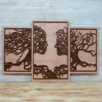 Intra απο ξύλο plywood 3mm-4mm πάχος - Διακόσμηση Τοίχων Δέντρο Ζευγάρι Δίασταση 30x30 cm Intraeaxys-zo9y6kx7 - Image 1