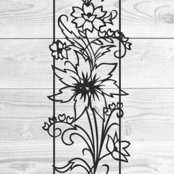 Intra απο ξύλο plywood 3mm-4mm πάχος - Decal τοίχου Vine Floral διακόσμηση τοίχου Δίασταση 30x30 cm Intraeaxys-075ywj8o - Image 1