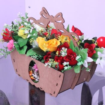 Intra απο ξύλο plywood 3mm-4mm πάχος - Καλάθι λουλουδιών 3mm Δίασταση 30x30 cm Intraeaxys-r1z2j621 - Image 2