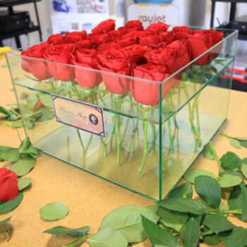 Intra απο ξύλο plywood 3mm-4mm πάχος - Ακρυλικό κουτί λουλουδιών Δίασταση 20x20 cm Intraeaxys-qomm088o - Image 1