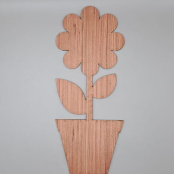 Intra απο ξύλο plywood 3mm-4mm πάχος - Λουλούδι σε γλάστρα ημιτελές σχήμα ξύλου αποκοπής Δίασταση 30x30 cm Intraeaxys-p7ym43r7 - Image 1